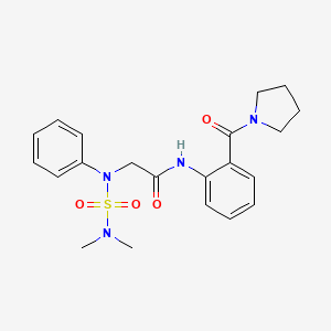 2-[(Dimethylsulfamoyl)(phenyl)amino]-N-[2-(pyrrolidine-1-carbonyl)phenyl]acetamide