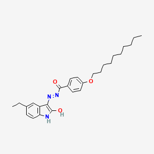 4-(decyloxy)-N'-[(3Z)-5-ethyl-2-oxo-1,2-dihydro-3H-indol-3-ylidene]benzohydrazide