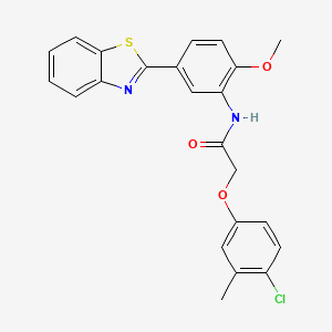 molecular formula C23H19ClN2O3S B15019336 N-[5-(1,3-benzothiazol-2-yl)-2-methoxyphenyl]-2-(4-chloro-3-methylphenoxy)acetamide 