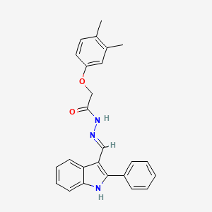 molecular formula C25H23N3O2 B15019363 2-(3,4-dimethylphenoxy)-N'-[(E)-(2-phenyl-1H-indol-3-yl)methylidene]acetohydrazide 