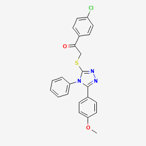 molecular formula C23H18ClN3O2S B15019379 1-(4-chlorophenyl)-2-{[5-(4-methoxyphenyl)-4-phenyl-4H-1,2,4-triazol-3-yl]thio}ethanone 