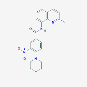 molecular formula C23H24N4O3 B15019402 4-(4-methylpiperidin-1-yl)-N-(2-methylquinolin-8-yl)-3-nitrobenzamide 