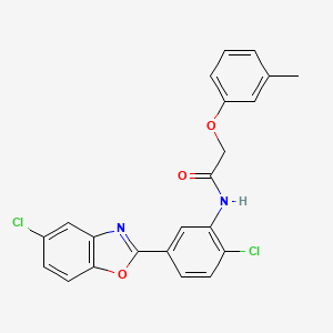 N-[2-chloro-5-(5-chloro-1,3-benzoxazol-2-yl)phenyl]-2-(3-methylphenoxy)acetamide