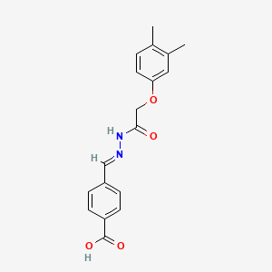 4-[(E)-{2-[(3,4-dimethylphenoxy)acetyl]hydrazinylidene}methyl]benzoic acid