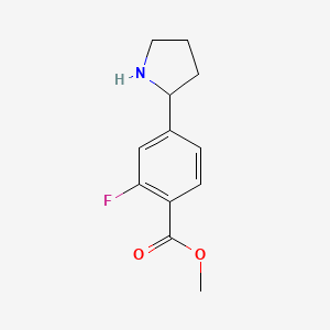 molecular formula C12H14FNO2 B1501944 2-Fluoro-4-pyrrolidin-2-YL-benzoic acid methyl ester CAS No. 1128075-28-4
