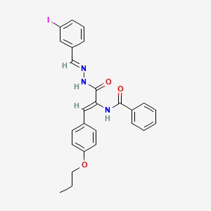 molecular formula C26H24IN3O3 B15019448 N-[(1Z)-3-[(2E)-2-(3-iodobenzylidene)hydrazinyl]-3-oxo-1-(4-propoxyphenyl)prop-1-en-2-yl]benzamide 