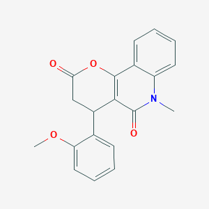 molecular formula C20H17NO4 B15019449 4-(2-methoxyphenyl)-6-methyl-4,6-dihydro-2H-pyrano[3,2-c]quinoline-2,5(3H)-dione 