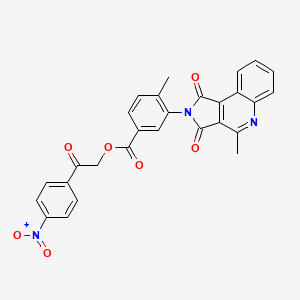 2-(4-nitrophenyl)-2-oxoethyl 4-methyl-3-(4-methyl-1,3-dioxo-1,3-dihydro-2H-pyrrolo[3,4-c]quinolin-2-yl)benzoate