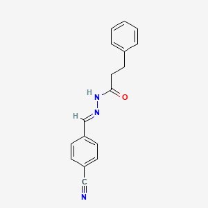 molecular formula C17H15N3O B15019462 N'-[(E)-(4-cyanophenyl)methylidene]-3-phenylpropanehydrazide 