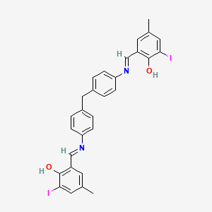 molecular formula C29H24I2N2O2 B15019472 2,2'-{methanediylbis[benzene-4,1-diylnitrilo(E)methylylidene]}bis(6-iodo-4-methylphenol) 