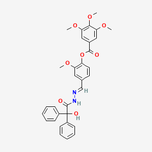 4-[(E)-{2-[hydroxy(diphenyl)acetyl]hydrazinylidene}methyl]-2-methoxyphenyl 3,4,5-trimethoxybenzoate