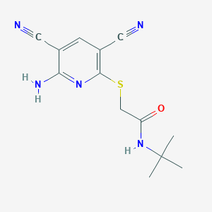 2-[(6-amino-3,5-dicyanopyridin-2-yl)sulfanyl]-N-tert-butylacetamide