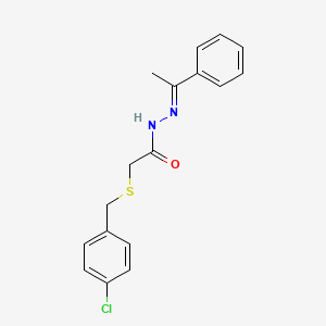 molecular formula C17H17ClN2OS B15019518 2-[(4-chlorobenzyl)sulfanyl]-N'-[(1E)-1-phenylethylidene]acetohydrazide 