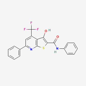 molecular formula C21H13F3N2O2S B15019520 3-hydroxy-N,6-diphenyl-4-(trifluoromethyl)thieno[2,3-b]pyridine-2-carboxamide 