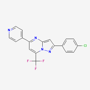 molecular formula C18H10ClF3N4 B15019576 2-(4-Chlorophenyl)-5-(pyridin-4-yl)-7-(trifluoromethyl)pyrazolo[1,5-a]pyrimidine 