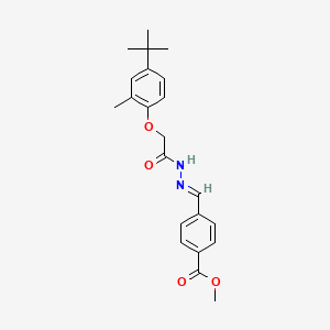 molecular formula C22H26N2O4 B15019601 methyl 4-[(E)-{2-[(4-tert-butyl-2-methylphenoxy)acetyl]hydrazinylidene}methyl]benzoate 