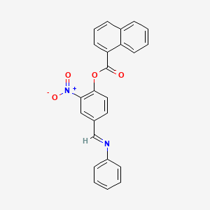 molecular formula C24H16N2O4 B15019613 2-nitro-4-[(E)-(phenylimino)methyl]phenyl naphthalene-1-carboxylate 