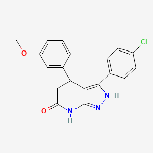 molecular formula C19H16ClN3O2 B15019621 3-(4-chlorophenyl)-4-(3-methoxyphenyl)-2,4,5,7-tetrahydro-6H-pyrazolo[3,4-b]pyridin-6-one 