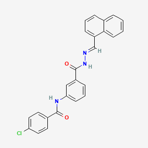 molecular formula C25H18ClN3O2 B15019654 4-chloro-N-(3-{[(2E)-2-(naphthalen-1-ylmethylidene)hydrazinyl]carbonyl}phenyl)benzamide 