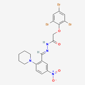 N'-[(E)-[5-Nitro-2-(piperidin-1-YL)phenyl]methylidene]-2-(2,4,6-tribromophenoxy)acetohydrazide