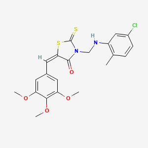 (5E)-3-{[(5-chloro-2-methylphenyl)amino]methyl}-2-thioxo-5-(3,4,5-trimethoxybenzylidene)-1,3-thiazolidin-4-one