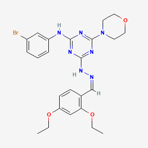 molecular formula C24H28BrN7O3 B15019671 N-(3-bromophenyl)-4-[(2Z)-2-(2,4-diethoxybenzylidene)hydrazinyl]-6-(morpholin-4-yl)-1,3,5-triazin-2-amine 