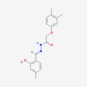 molecular formula C18H20N2O3 B15019695 2-(3,4-dimethylphenoxy)-N'-[(E)-(2-hydroxy-4-methylphenyl)methylidene]acetohydrazide 