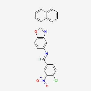 molecular formula C24H14ClN3O3 B15019725 N-[(E)-(4-chloro-3-nitrophenyl)methylidene]-2-(naphthalen-1-yl)-1,3-benzoxazol-5-amine 