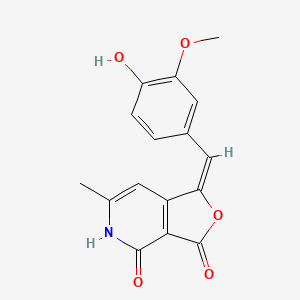 molecular formula C16H13NO5 B15019734 (1E)-1-(4-hydroxy-3-methoxybenzylidene)-6-methylfuro[3,4-c]pyridine-3,4(1H,5H)-dione 