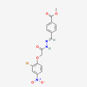 molecular formula C17H14BrN3O6 B15019755 methyl 4-[(E)-{2-[(2-bromo-4-nitrophenoxy)acetyl]hydrazinylidene}methyl]benzoate 