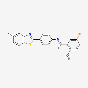 molecular formula C21H15BrN2OS B15019770 4-bromo-2-[(E)-{[4-(5-methyl-1,3-benzothiazol-2-yl)phenyl]imino}methyl]phenol 