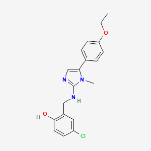 4-chloro-2-({[5-(4-ethoxyphenyl)-1-methyl-1H-imidazol-2-yl]amino}methyl)phenol