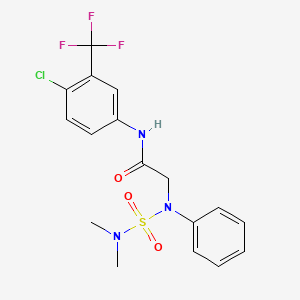 molecular formula C17H17ClF3N3O3S B15019813 N-[4-Chloro-3-(trifluoromethyl)phenyl]-2-[(dimethylsulfamoyl)(phenyl)amino]acetamide 