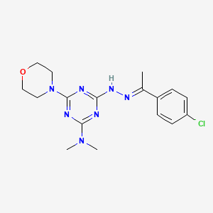 4-{(2E)-2-[1-(4-chlorophenyl)ethylidene]hydrazinyl}-N,N-dimethyl-6-(morpholin-4-yl)-1,3,5-triazin-2-amine