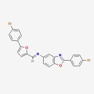 2-(4-bromophenyl)-N-{(E)-[5-(4-bromophenyl)furan-2-yl]methylidene}-1,3-benzoxazol-5-amine