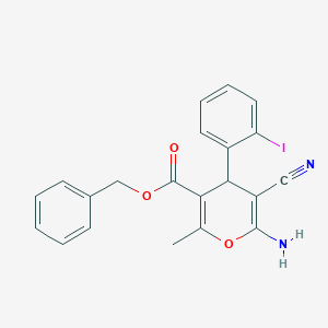 molecular formula C21H17IN2O3 B15019840 benzyl 6-amino-5-cyano-4-(2-iodophenyl)-2-methyl-4H-pyran-3-carboxylate 