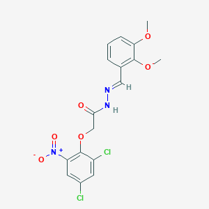 molecular formula C17H15Cl2N3O6 B15019853 2-(2,4-dichloro-6-nitrophenoxy)-N'-[(E)-(2,3-dimethoxyphenyl)methylidene]acetohydrazide 