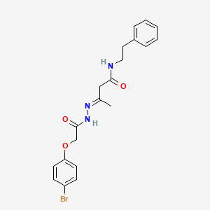 molecular formula C20H22BrN3O3 B15019856 (3E)-3-{2-[(4-bromophenoxy)acetyl]hydrazinylidene}-N-(2-phenylethyl)butanamide 