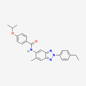 molecular formula C25H26N4O2 B15019857 N-[2-(4-ethylphenyl)-6-methyl-2H-benzotriazol-5-yl]-4-(propan-2-yloxy)benzamide 