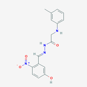 N'-[(E)-(5-hydroxy-2-nitrophenyl)methylidene]-2-[(3-methylphenyl)amino]acetohydrazide (non-preferred name)