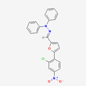 molecular formula C23H16ClN3O3 B15019901 (2E)-2-{[5-(2-chloro-4-nitrophenyl)furan-2-yl]methylidene}-1,1-diphenylhydrazine 