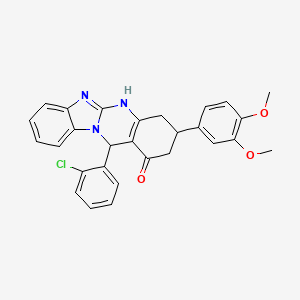 12-(2-chlorophenyl)-3-(3,4-dimethoxyphenyl)-3,4,5,12-tetrahydrobenzimidazo[2,1-b]quinazolin-1(2H)-one