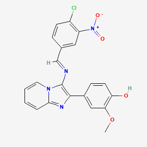 molecular formula C21H15ClN4O4 B15019916 4-(3-{[(E)-(4-chloro-3-nitrophenyl)methylidene]amino}imidazo[1,2-a]pyridin-2-yl)-2-methoxyphenol 