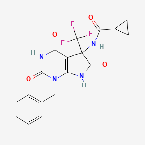 N-[1-benzyl-4-hydroxy-2,6-dioxo-5-(trifluoromethyl)-2,5,6,7-tetrahydro-1H-pyrrolo[2,3-d]pyrimidin-5-yl]cyclopropanecarboxamide