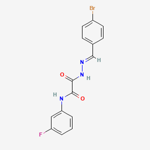 molecular formula C15H11BrFN3O2 B15019931 2-[(2E)-2-(4-bromobenzylidene)hydrazinyl]-N-(3-fluorophenyl)-2-oxoacetamide 