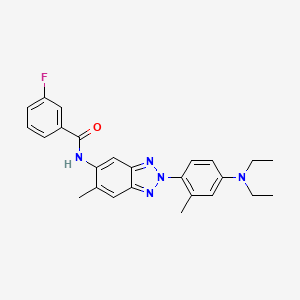 molecular formula C25H26FN5O B15019963 N-{2-[4-(diethylamino)-2-methylphenyl]-6-methyl-2H-benzotriazol-5-yl}-3-fluorobenzamide 