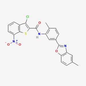 molecular formula C24H16ClN3O4S B15019993 3-chloro-N-[2-methyl-5-(5-methyl-1,3-benzoxazol-2-yl)phenyl]-7-nitro-1-benzothiophene-2-carboxamide 