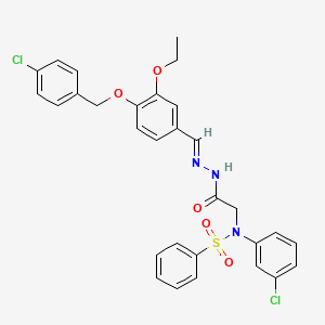 N-(3-Chlorophenyl)-N-({N'-[(E)-{4-[(4-chlorophenyl)methoxy]-3-ethoxyphenyl}methylidene]hydrazinecarbonyl}methyl)benzenesulfonamide