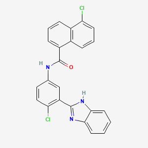 molecular formula C24H15Cl2N3O B15020014 N-[3-(1H-benzimidazol-2-yl)-4-chlorophenyl]-5-chloronaphthalene-1-carboxamide 