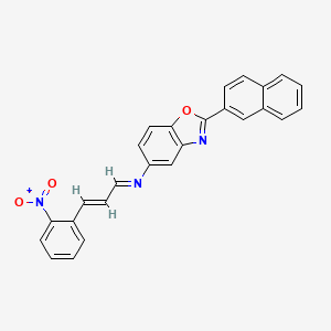 N-[2-(2-naphthyl)-1,3-benzoxazol-5-yl]-N-[(E,2E)-3-(2-nitrophenyl)-2-propenylidene]amine